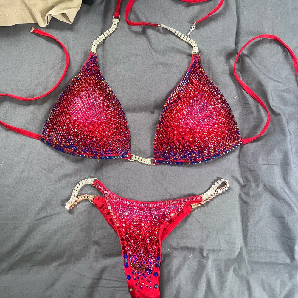 Sequin Bikini Set - Red - image 2